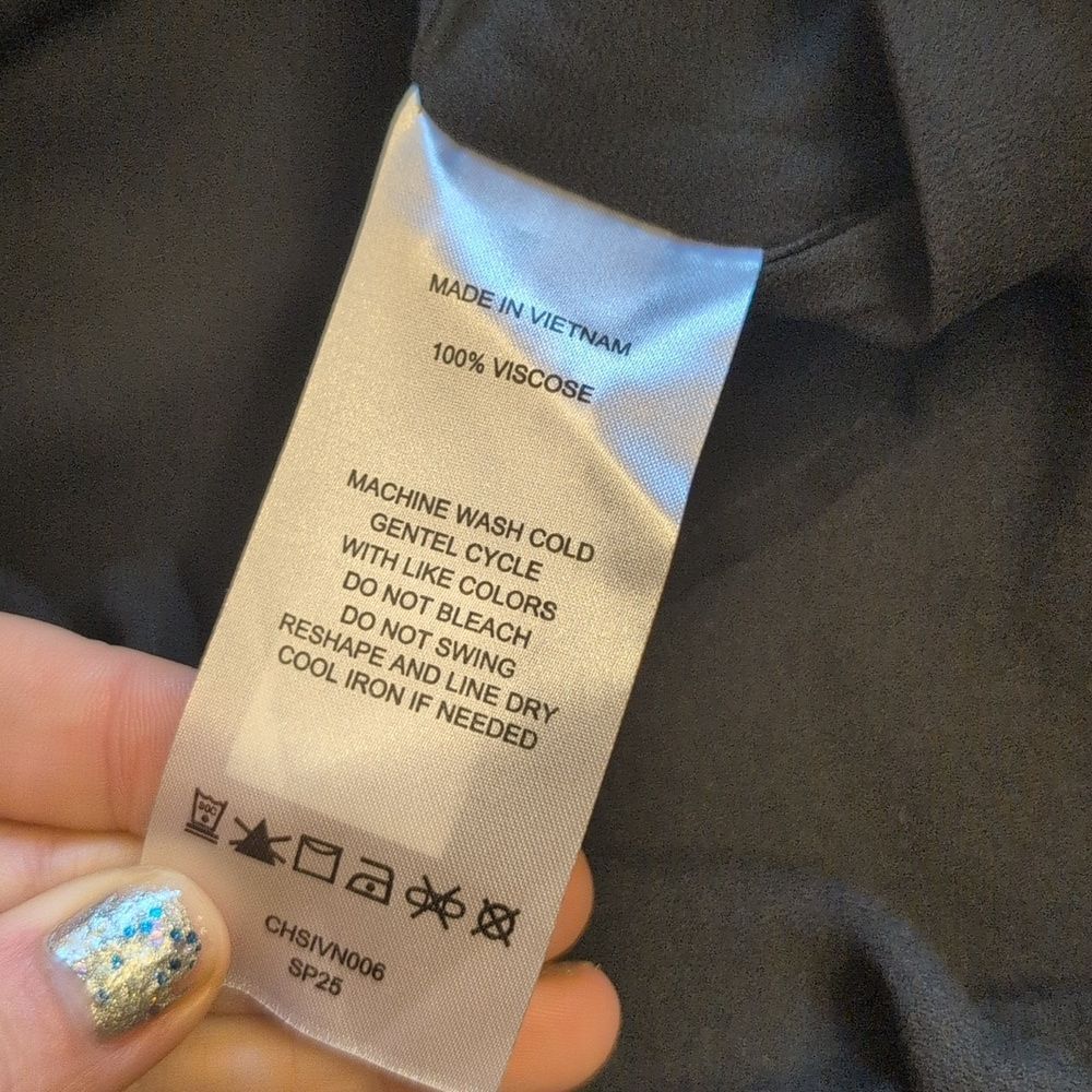NWT Quince Dress Viscose Button Front Lace trim True Black Midi Size S - Picture 6 of 16